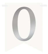 Flagietka, Cyfra 0, Srebrna, 1 szt.