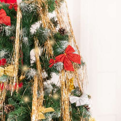 Kokardy Świąteczne Brokatowe CZERWONE 5cm 12szt.