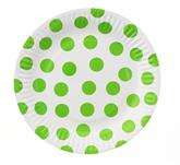 Talerzyki pap. "Groszki pistacjowe" 18 cm, 6 szt.