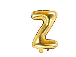 Balon foliowy Litera "Z", 35cm, złoty, 1 szt.