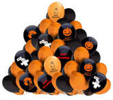 Zestaw Balonów Halloween Pomrańczowe Czarne 62szt.