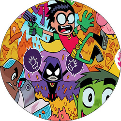 Opłatek tortowy 14 cm Młodzi Tytani 1 szt.