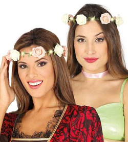 Opaska z różami świecąca, wianek LED 1 szt.