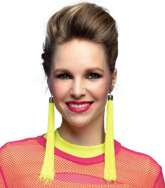 Kolczyki Festiwalowe Frędzle Neonowe Żółte Disco