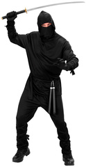 Strój Kostium Czarny NINJA  Wojownik Samuraj, L