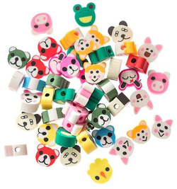 Koraliki Polimerowe Kolorowe Zwierzątka, 1cm 48szt