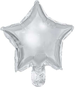 Balony foliowe Gwiazdka, 22cm, srebrny 25szt.