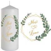 ŚWIECA Świeczka Weselna na Stół ŚLUB 20cm