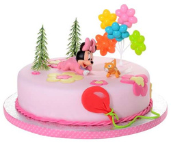 Dekoracja na tort Baby Minnie, 4 el.
