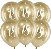 Balony Glossy 30cm, 18, złoty, 6szt.