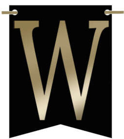 Flagietka, Litera W, Czarna, 1 szt.