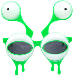 Okulary Imprezowe Zielona ŻABA Kosmita Ufoludek