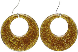 Kolczyki Brokatowe Złote Holo DISCO Lata 80