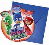 Zaproszenia "PJ Masks", 6 szt.