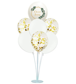 Stojak na balony i 7 balonów na chrzest
