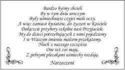 Wkładki do zaproszeń ślubnych, 25 szt WZ4