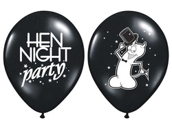 Balony Hen night party czarne, 30 cm, 1 szt.