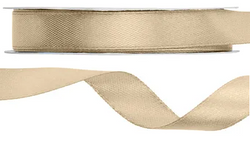 Tasiemka satynowa, zimny złoty, 12mm/25m