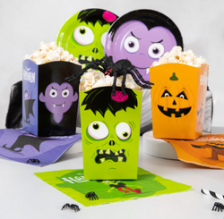 Pudełka Kubełek na Popcorn Halloween Monster 6szt.