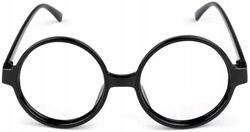 Okulary Czarne Czarodzieja Harry Okrągłe Kujonki
