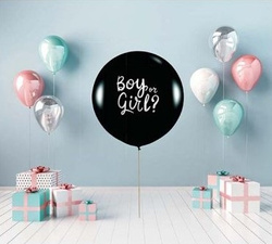 Balon Boy Or Girl niebieskie i różowe konfetti 1sz