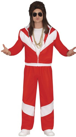 Kostium Strój Sportowiec Dres Czerwony Lata 80, M