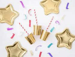 Talerzyki Papierowe ZŁOTE GWIAZDKI 23cm 6szt.