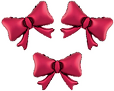 Balony Foliowe CZERWONE KOKARDKI 55x42cm 3szt.