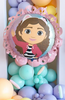 Balon Foliowy KOCI DOMEK GABI z Falbanką 52x52cm