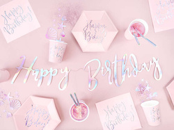 Baner Happy Birthday, opalizujący, 16,5x62, 1 szt.