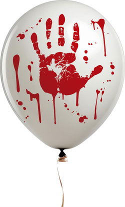 BALONY Lateksowe Krwawe ŚLADY Dłoni Halloween 10sz