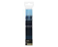Świeczki Świderki Ombre niebiesko-czarne, 15cm 5sz