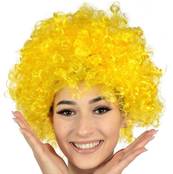 Peruka ŻÓŁTE AFRO Kręcone Loczki Loki DISCO