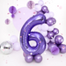 Balon foliowy cyfra 6 fioletowy 100cm