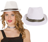 Kapelusz Gangsterski Biały Kawalerski Lata 20