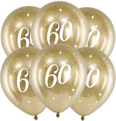 Balony Glossy 30cm, 60, złoty, 6szt.