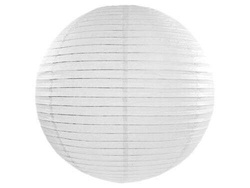 Lampion papierowy okrągły, 35 cm, biały, 1 szt.