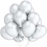 Balony metaliczne 12 cali, 10 szt., biały
