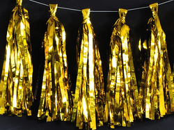 Girlanda Frędzle ZŁOTE Lustrzane 12szt.