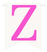 Flagietka, Litera Z, Różowa, 1 szt.
