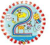 Balon foliowy 45 cm, 2 urodziny chłopca, 1 szt.