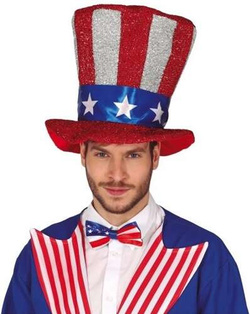 Kapelusz Amerykański Cylinder Flaga Barwy USA