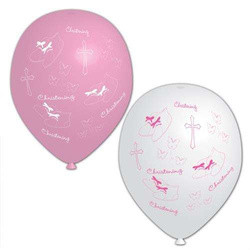 Balony na Chrzest, różowe, 28 cm, 6 szt.