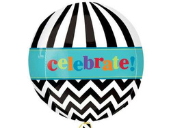 Balon foliowy 45cm Orbz Happy Birthday, 1szt.