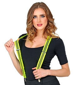 Neonowe Żółte Szelki Disco Lata 80 Strój Party