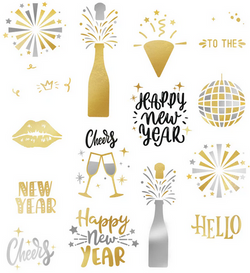 Tatuaże Zmywalne HAPPY NEW YEAR Sylwester Nowy Rok