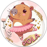 Zestaw Tortowy, Opłatek 20cm, Figurki, Kapibara