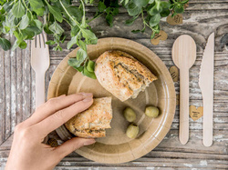 Talerzyki okrągłe, kraft, 18 cm, 6 szt.