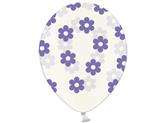 Balony 14" Kwiatki, Crystal Clear + lawe. n. 5szt