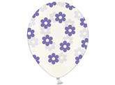 Balony 14" Kwiatki, Crystal Clear + lawe. n. 5szt